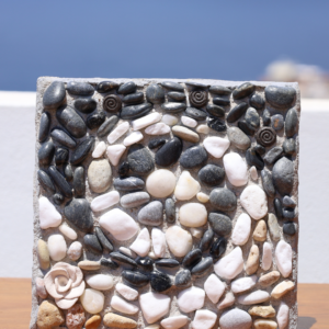 Meander Spiral Pebble Mosaic - Cretan Rocks Collection