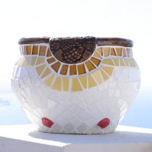 Mosaic Vase with Bronze Rim - Handbuilt Collection