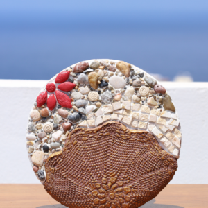 Round Mosaic on Ceramic with Lace Pattern