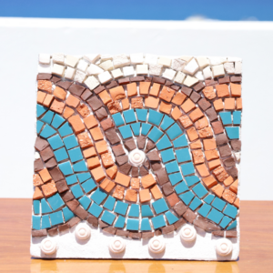 Bicolor Meander Mosaic on Ceramic Base