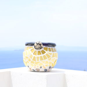 Mosaic Vase with Glazed Rim - Handbuilt Collection