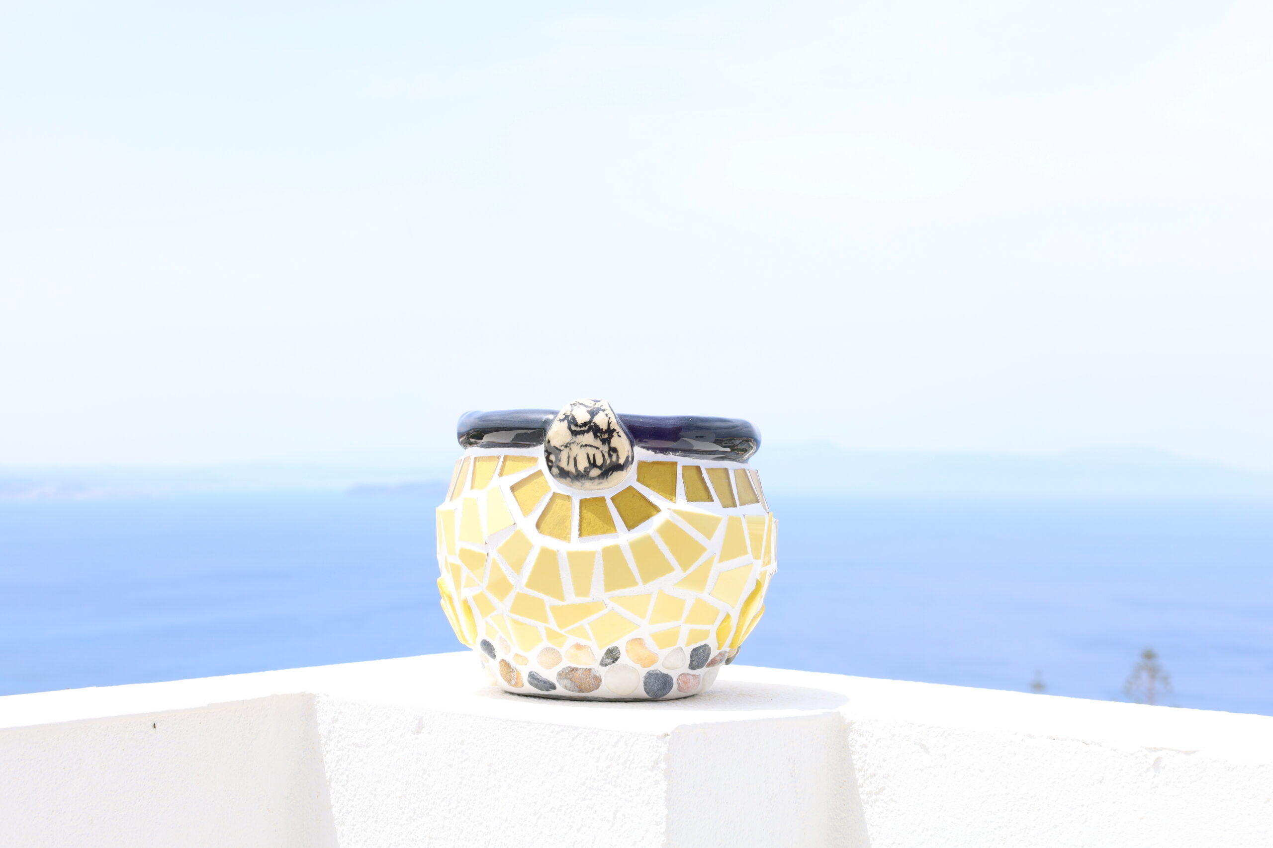 Mosaic Vase with Glazed Rim - Handbuilt Collection